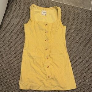 Abercrombie butter yellow linen dres